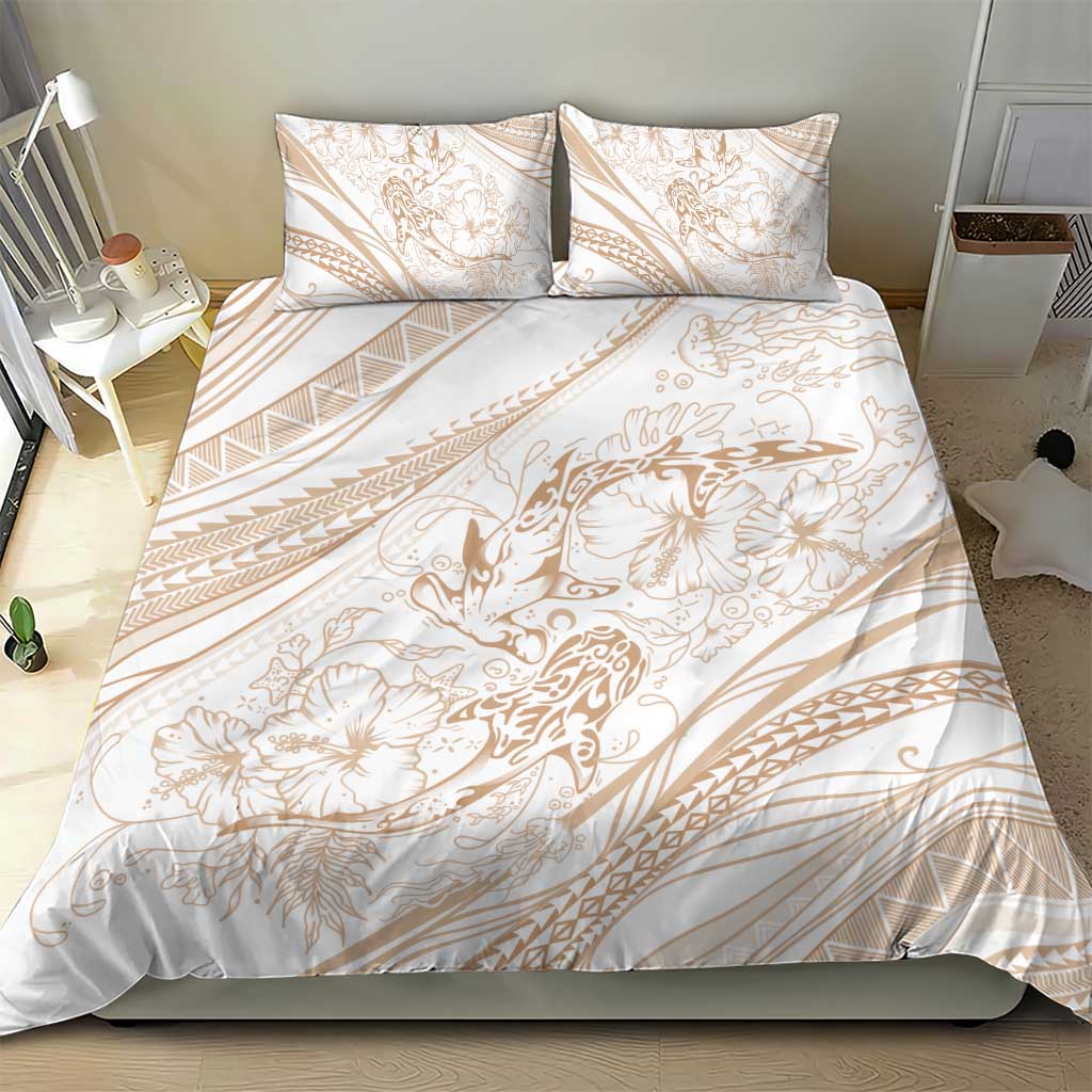 Sharks Couple Dreamy Polynesians Floral Sea Bedding Set Hazel - Polynesian Pride