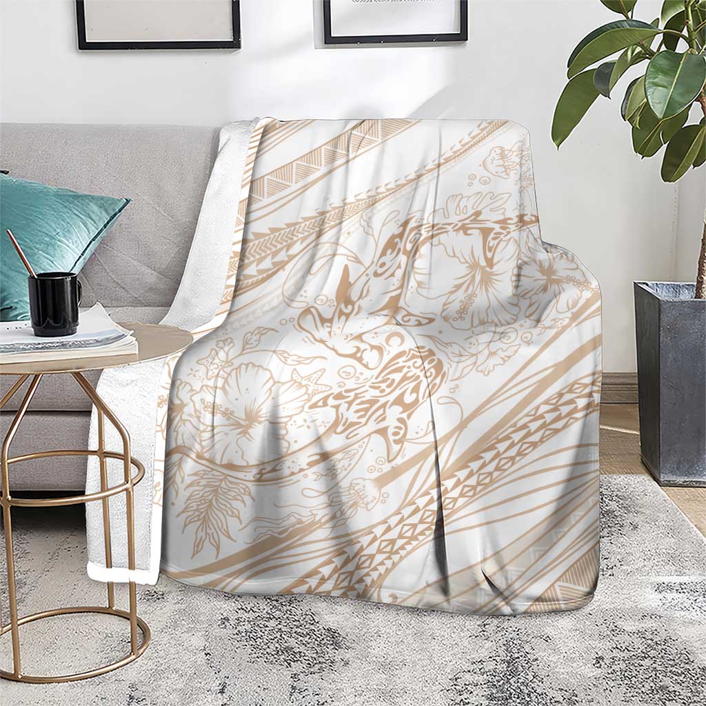 Sharks Couple Dreamy Polynesians Floral Sea Blanket Hazel - Polynesian Pride