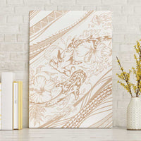 Sharks Couple Dreamy Polynesians Floral Sea Canvas Wall Art Hazel - Polynesian Pride