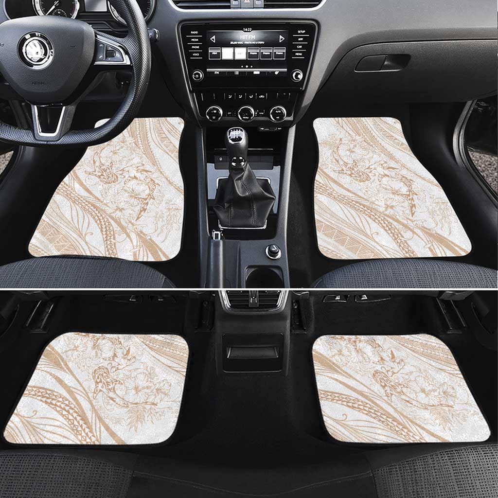 Sharks Couple Dreamy Polynesians Floral Sea Car Mats Hazel - Polynesian Pride