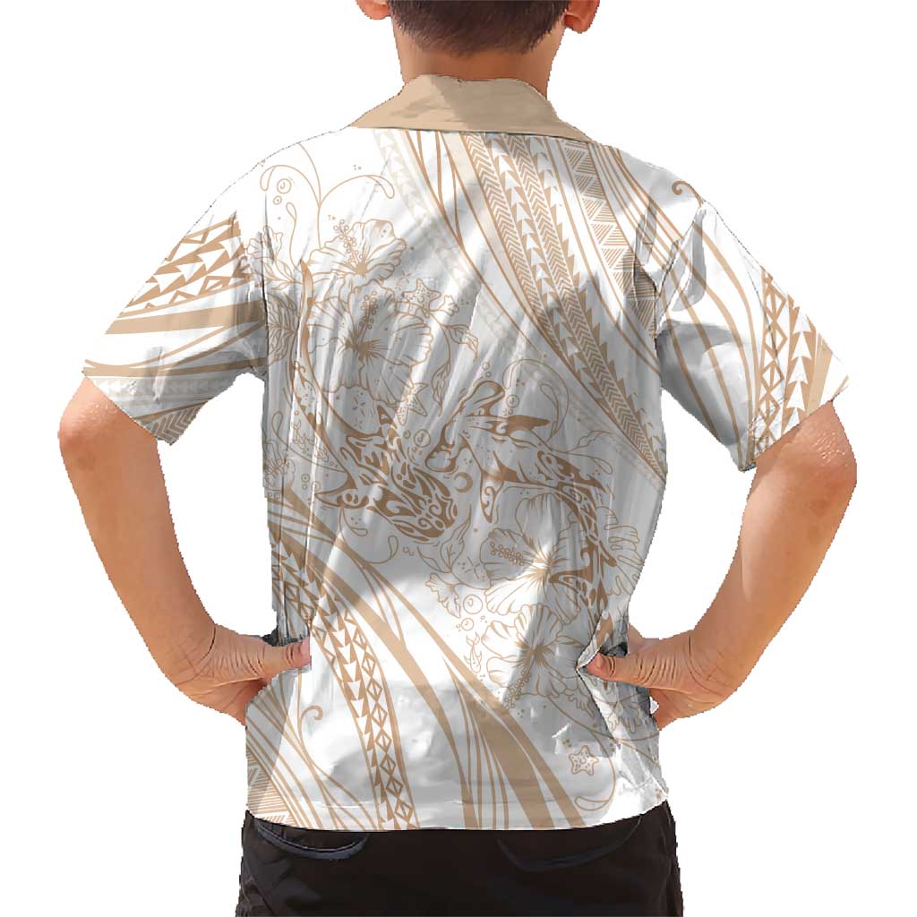 Sharks Couple Dreamy Polynesians Floral Sea Family Matching Puletasi and Hawaiian Shirt Hazel LT7 - Polynesian Pride