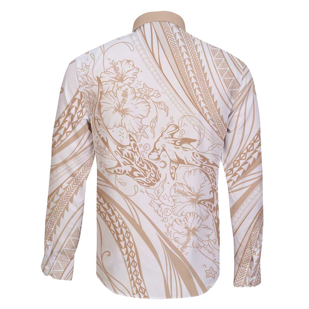 Sharks Couple Dreamy Polynesians Floral Sea Family Matching Summer Maxi Dress and Hawaiian Shirt Hazel - Polynesian Pride