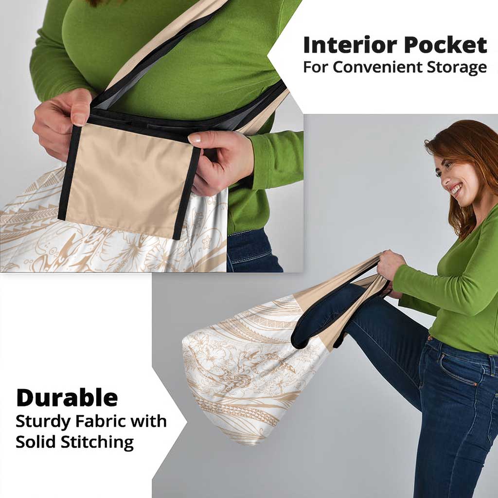 Sharks Couple Dreamy Polynesians Floral Sea Grocery Bag Hazel - Polynesian Pride