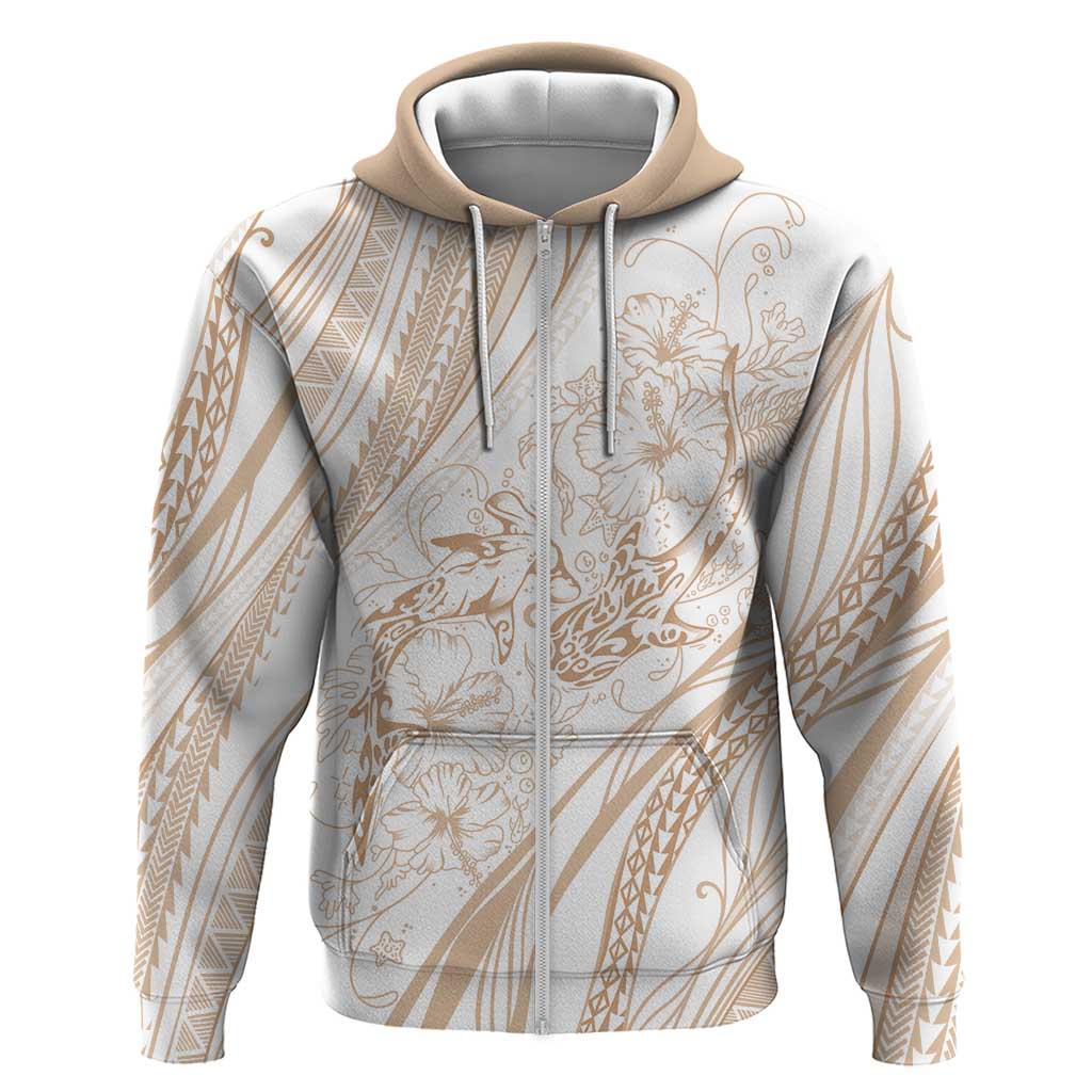 Sharks Couple Dreamy Polynesians Floral Sea Hoodie Hazel - Polynesian Pride