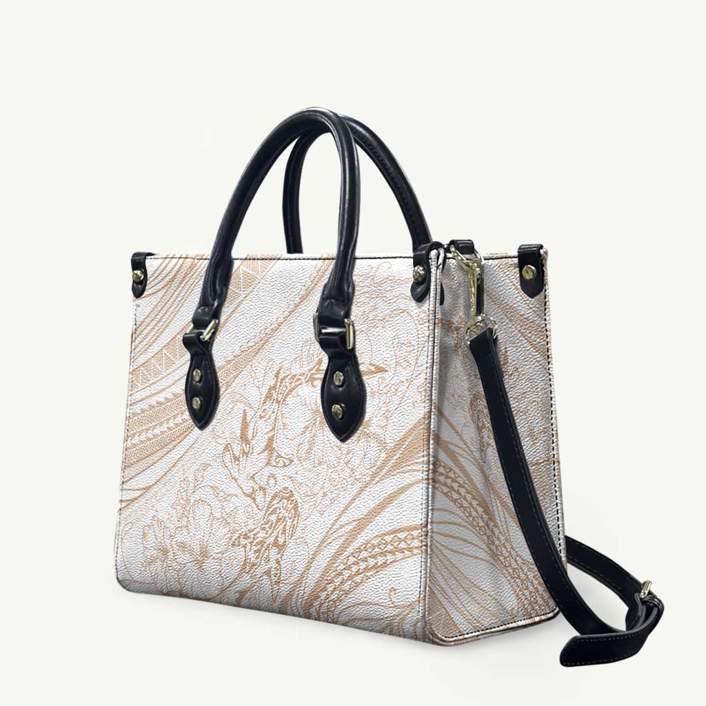 Sharks Couple Dreamy Polynesians Floral Sea Leather Bag Hazel - Polynesian Pride
