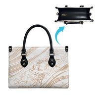 Sharks Couple Dreamy Polynesians Floral Sea Leather Bag Hazel - Polynesian Pride