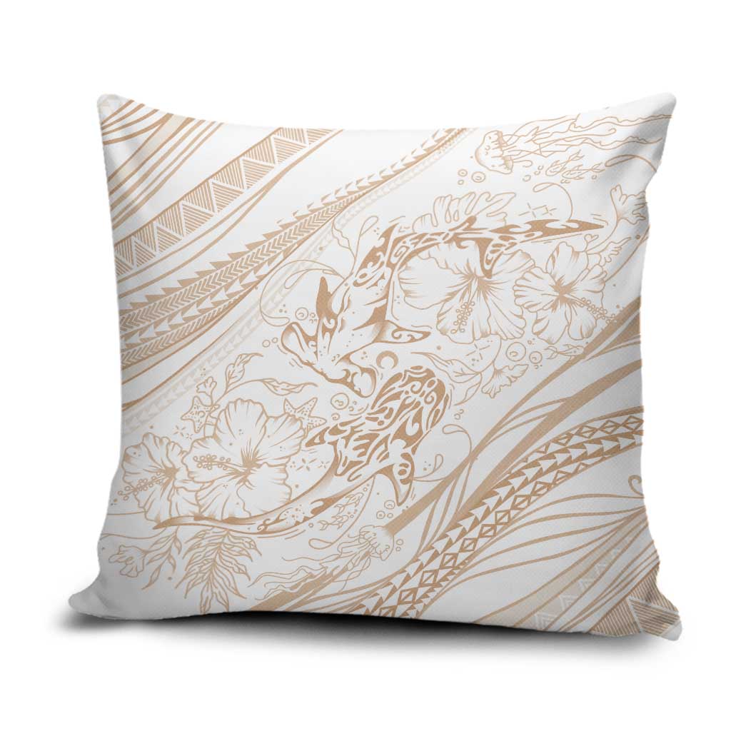 Sharks Couple Dreamy Polynesians Floral Sea Pillow Cover Hazel - Polynesian Pride
