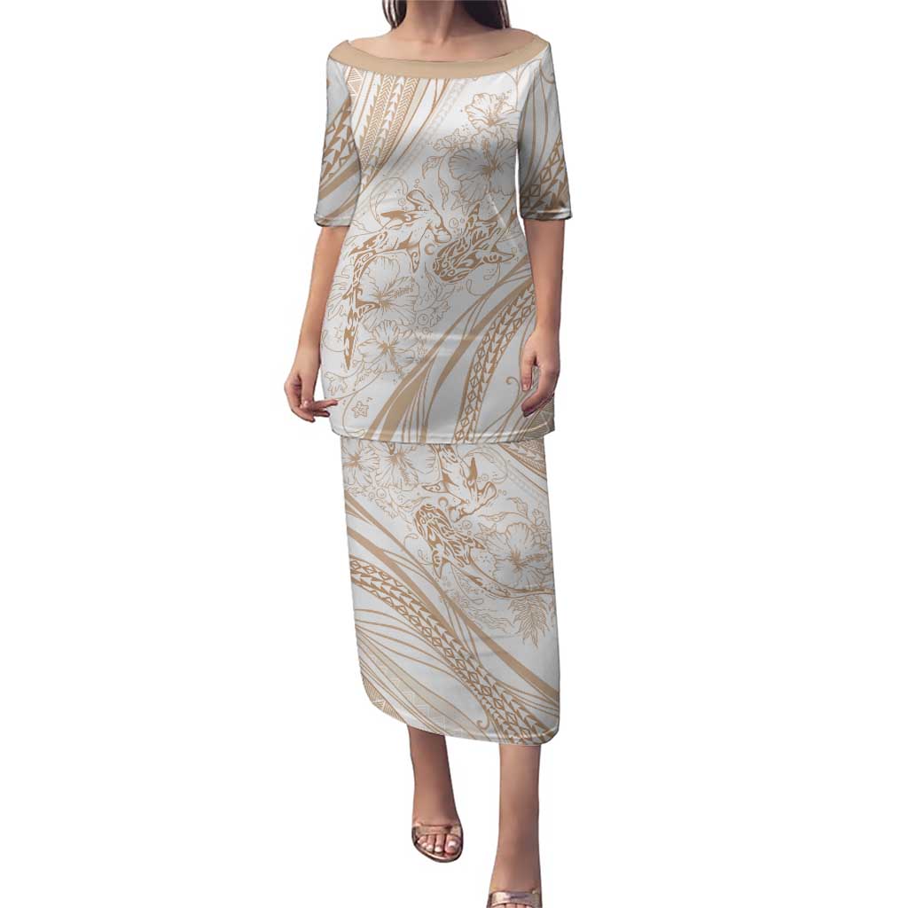 Sharks Couple Dreamy Polynesians Floral Sea Puletasi Hazel - Polynesian Pride