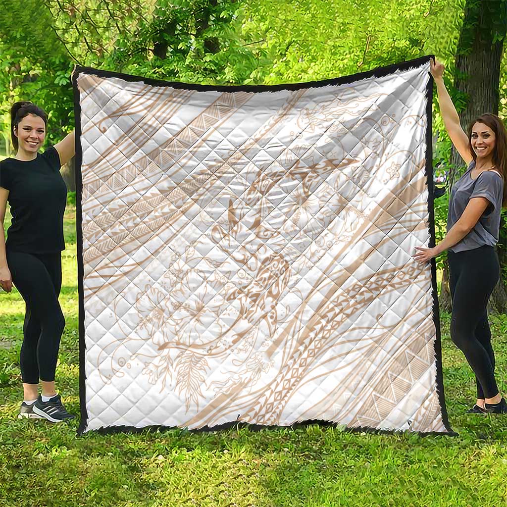 Sharks Couple Dreamy Polynesians Floral Sea Quilt Hazel - Polynesian Pride