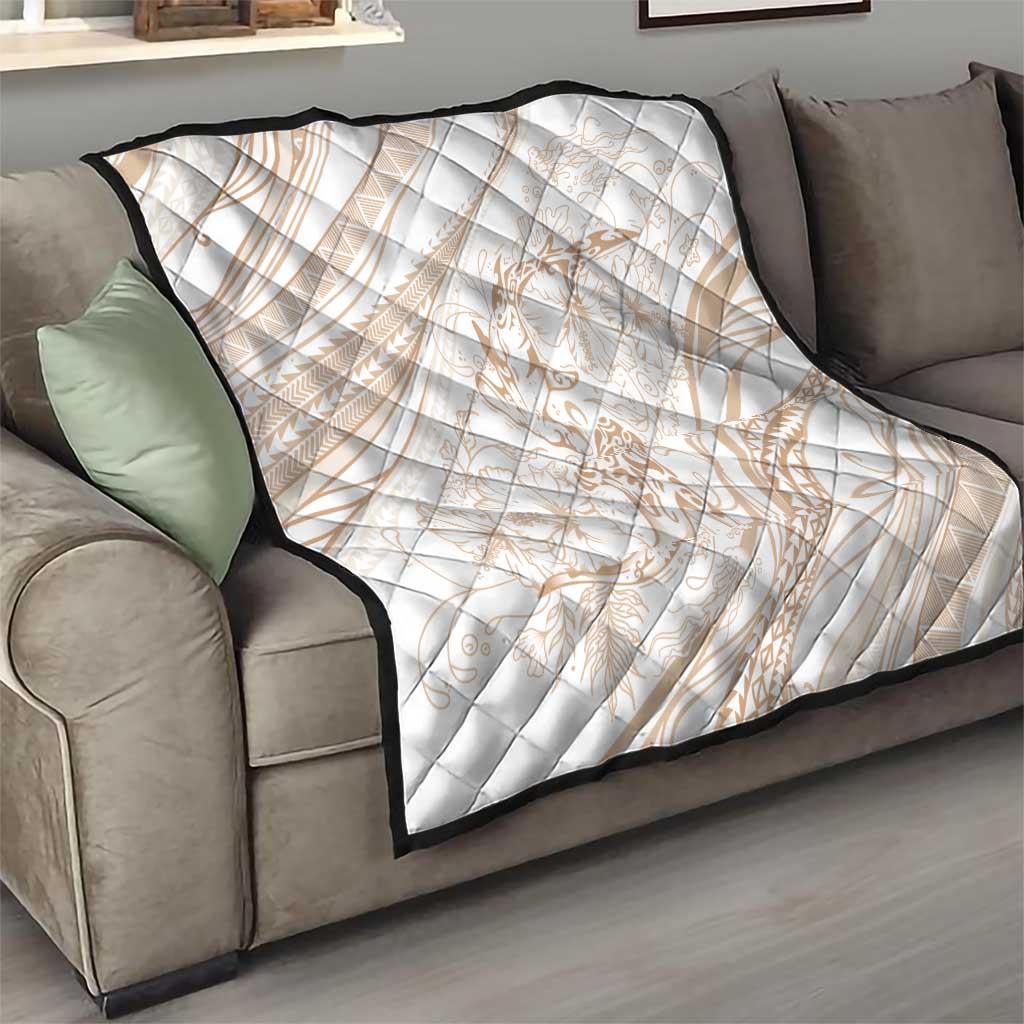 Sharks Couple Dreamy Polynesians Floral Sea Quilt Hazel - Polynesian Pride