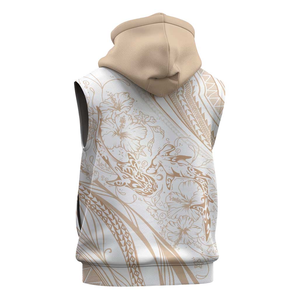 Sharks Couple Dreamy Polynesians Floral Sea Sleeveless Hoodie Hazel LT7 - Polynesian Pride