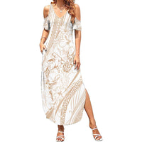 Sharks Couple Dreamy Polynesians Floral Sea Summer Maxi Dress Hazel - Polynesian Pride