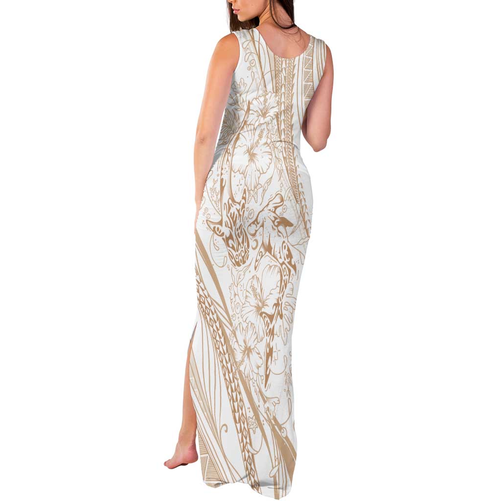 Sharks Couple Dreamy Polynesians Floral Sea Tank Maxi Dress Hazel - Polynesian Pride