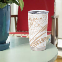 Sharks Couple Dreamy Polynesians Floral Sea Tumbler Cup Hazel - Polynesian Pride