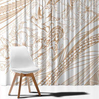 Sharks Couple Dreamy Polynesians Floral Sea Window Curtain Hazel - Polynesian Pride