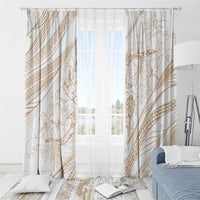 Sharks Couple Dreamy Polynesians Floral Sea Window Curtain Hazel - Polynesian Pride