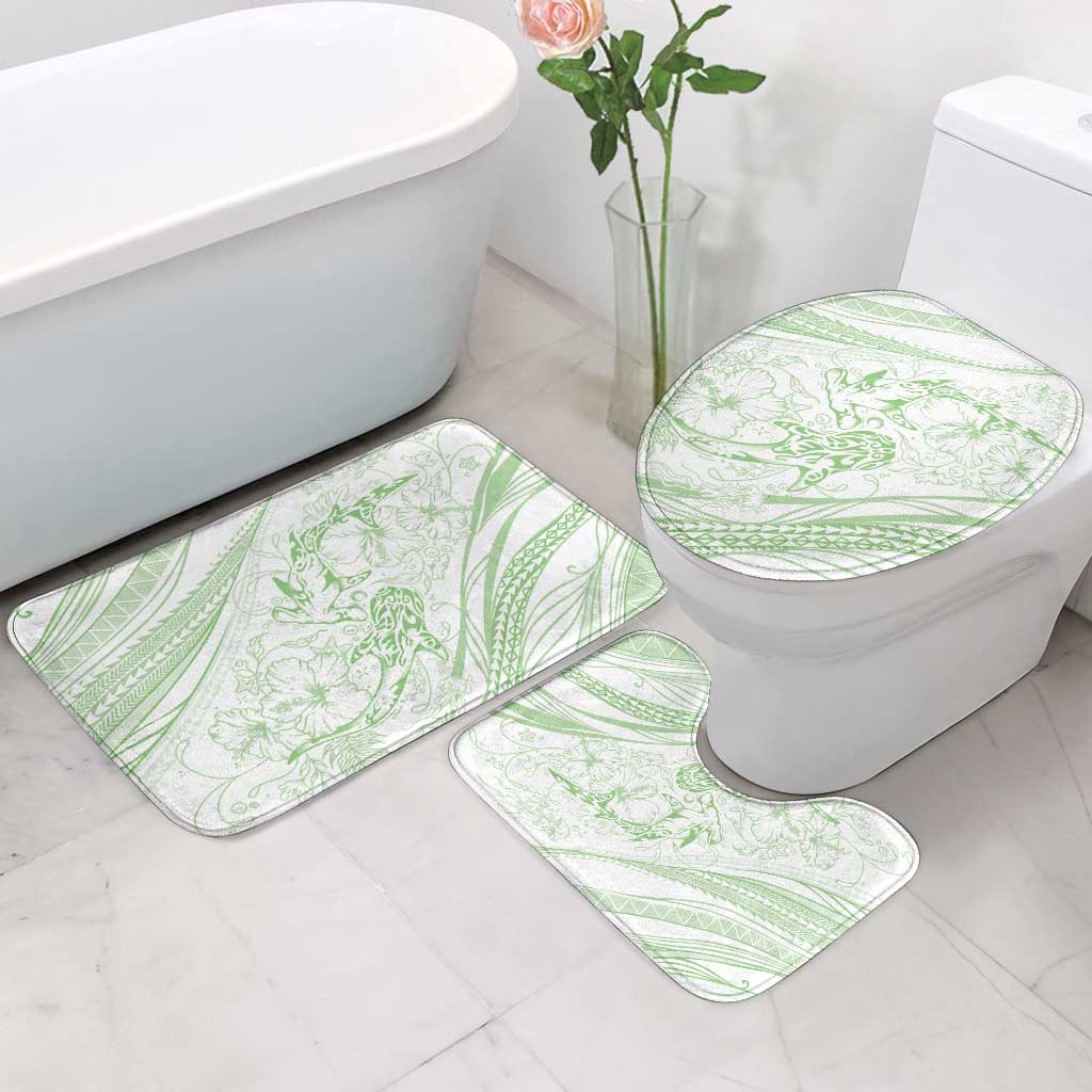 Sharks Couple Dreamy Polynesians Floral Sea Bathroom Set Emerald - Polynesian Pride