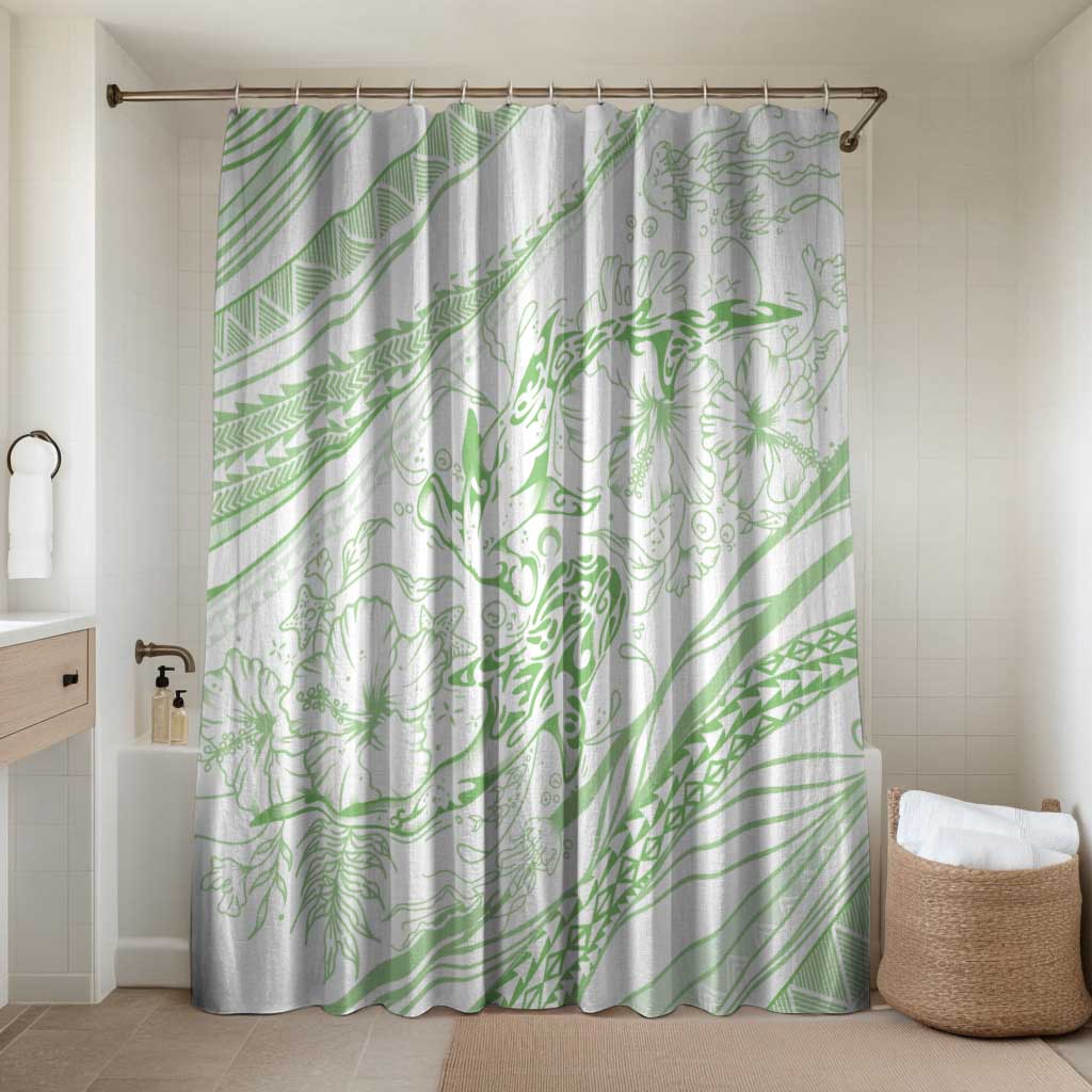 Sharks Couple Dreamy Polynesians Floral Sea Bathroom Set Emerald - Polynesian Pride