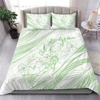 Sharks Couple Dreamy Polynesians Floral Sea Bedding Set Emerald - Polynesian Pride