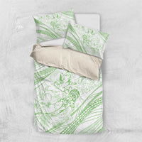 Sharks Couple Dreamy Polynesians Floral Sea Bedding Set Emerald - Polynesian Pride