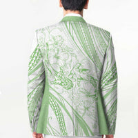 Sharks Couple Dreamy Polynesians Floral Sea Blazer Emerald - Polynesian Pride