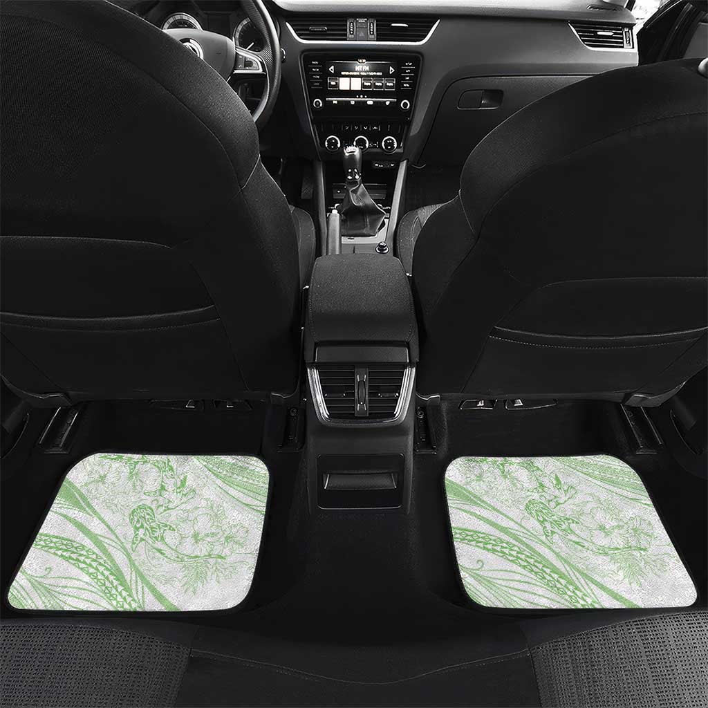 Sharks Couple Dreamy Polynesians Floral Sea Car Mats Emerald - Polynesian Pride
