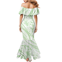 Sharks Couple Dreamy Polynesians Floral Sea Family Matching Mermaid Dress and Hawaiian Shirt Emerald - Polynesian Pride