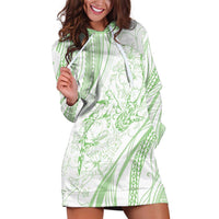 Sharks Couple Dreamy Polynesians Floral Sea Hoodie Dress Emerald - Polynesian Pride