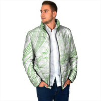 Sharks Couple Dreamy Polynesians Floral Sea Padded Jacket Emerald - Polynesian Pride