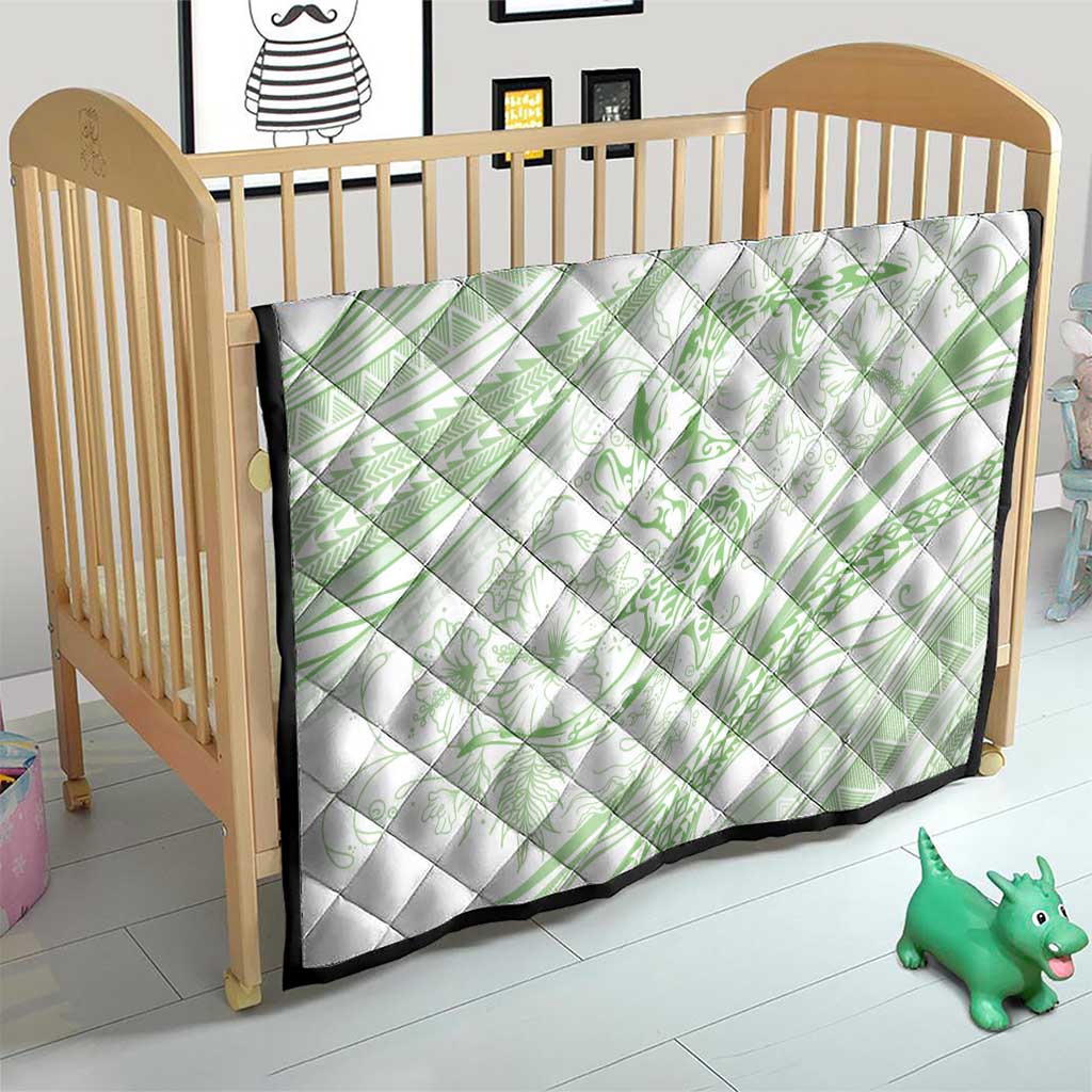 Sharks Couple Dreamy Polynesians Floral Sea Quilt Emerald - Polynesian Pride