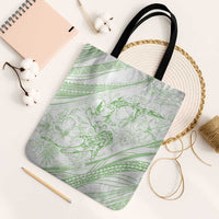 Sharks Couple Dreamy Polynesians Floral Sea Tote Bag Emerald - Polynesian Pride