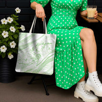 Sharks Couple Dreamy Polynesians Floral Sea Tote Bag Emerald - Polynesian Pride