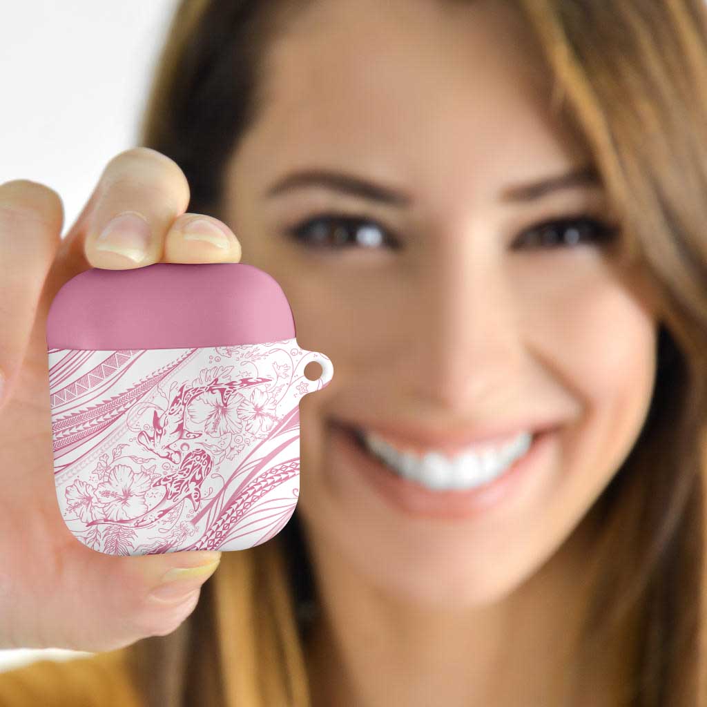 Sharks Couple Dreamy Polynesians Floral Sea AirPods Case Pink - Polynesian Pride