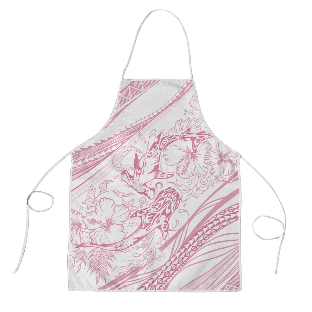 Sharks Couple Dreamy Polynesians Floral Sea Apron Pink - Polynesian Pride