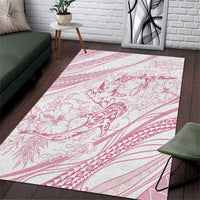 Sharks Couple Dreamy Polynesians Floral Sea Area Rug Pink - Polynesian Pride