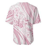 Sharks Couple Dreamy Polynesians Floral Sea Baseball Jersey Pink - Polynesian Pride