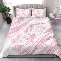 Sharks Couple Dreamy Polynesians Floral Sea Bedding Set Pink - Polynesian Pride