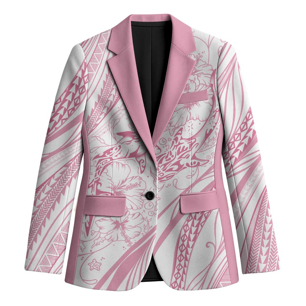 Sharks Couple Dreamy Polynesians Floral Sea Blazer Pink - Polynesian Pride