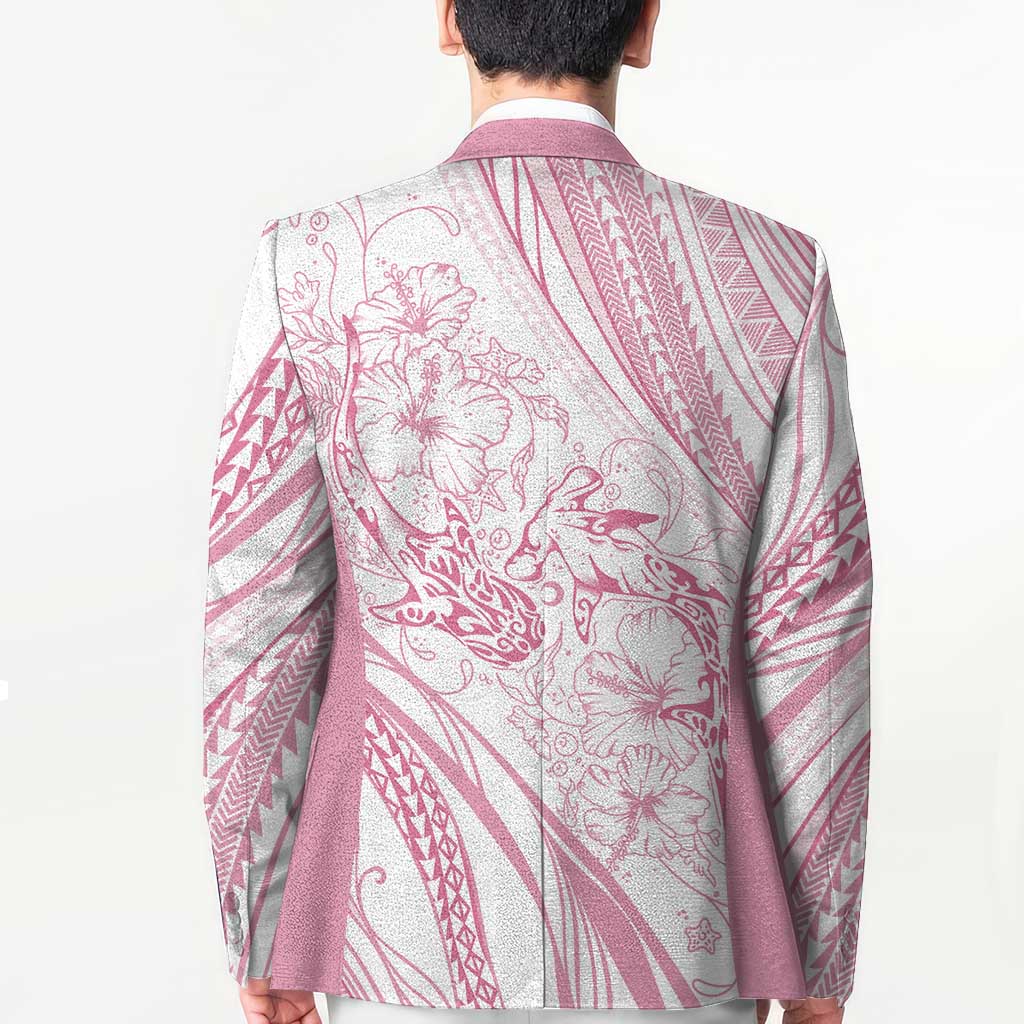Sharks Couple Dreamy Polynesians Floral Sea Blazer Pink - Polynesian Pride
