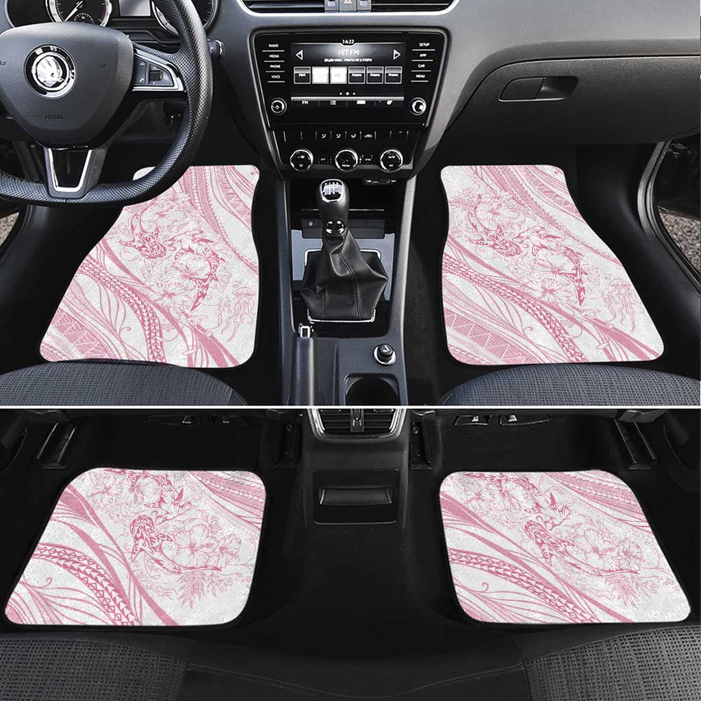Sharks Couple Dreamy Polynesians Floral Sea Car Mats Pink - Polynesian Pride