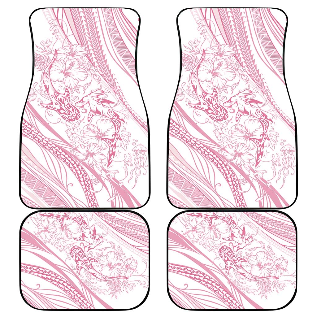 Sharks Couple Dreamy Polynesians Floral Sea Car Mats Pink - Polynesian Pride