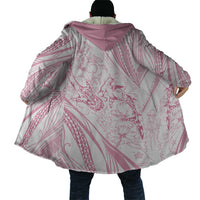 Sharks Couple Dreamy Polynesians Floral Sea Cloak Pink - Polynesian Pride
