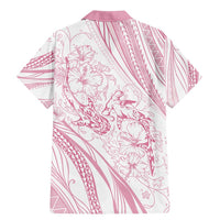Sharks Couple Dreamy Polynesians Floral Sea Family Matching Mermaid Dress and Hawaiian Shirt Pink - Polynesian Pride