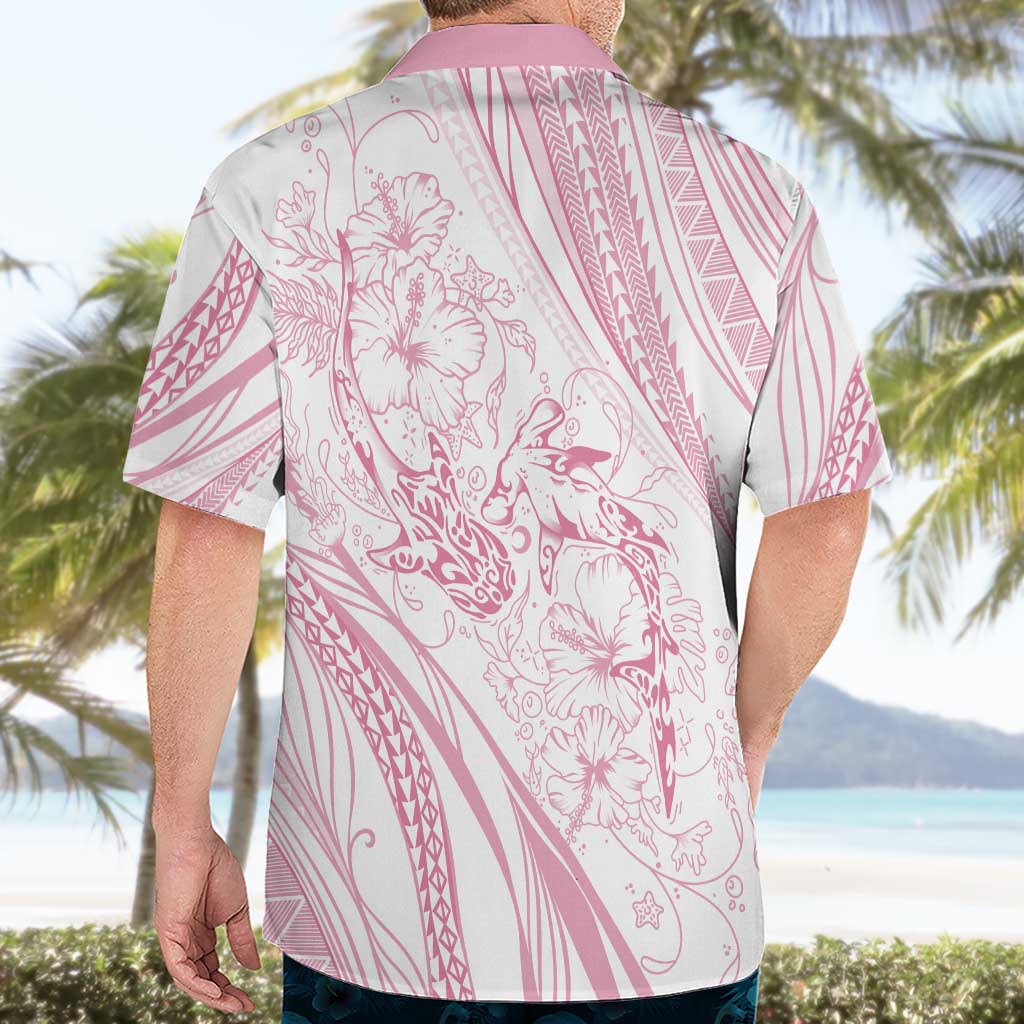 Sharks Couple Dreamy Polynesians Floral Sea Hawaiian Shirt Pink - Polynesian Pride