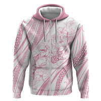 Sharks Couple Dreamy Polynesians Floral Sea Hoodie Pink - Polynesian Pride