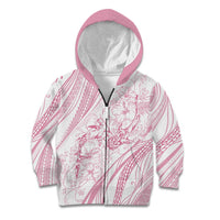 Sharks Couple Dreamy Polynesians Floral Sea Kid Hoodie Pink - Polynesian Pride