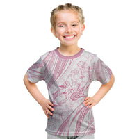 Sharks Couple Dreamy Polynesians Floral Sea Kid T Shirt Pink - Polynesian Pride