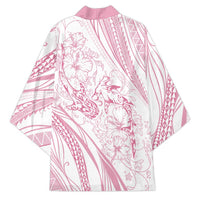 Sharks Couple Dreamy Polynesians Floral Sea Kimono Pink - Polynesian Pride