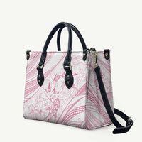 Sharks Couple Dreamy Polynesians Floral Sea Leather Bag Pink - Polynesian Pride