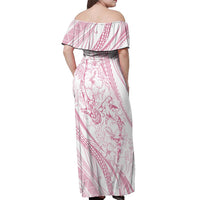 Sharks Couple Dreamy Polynesians Floral Sea Off Shoulder Maxi Dress Pink - Polynesian Pride